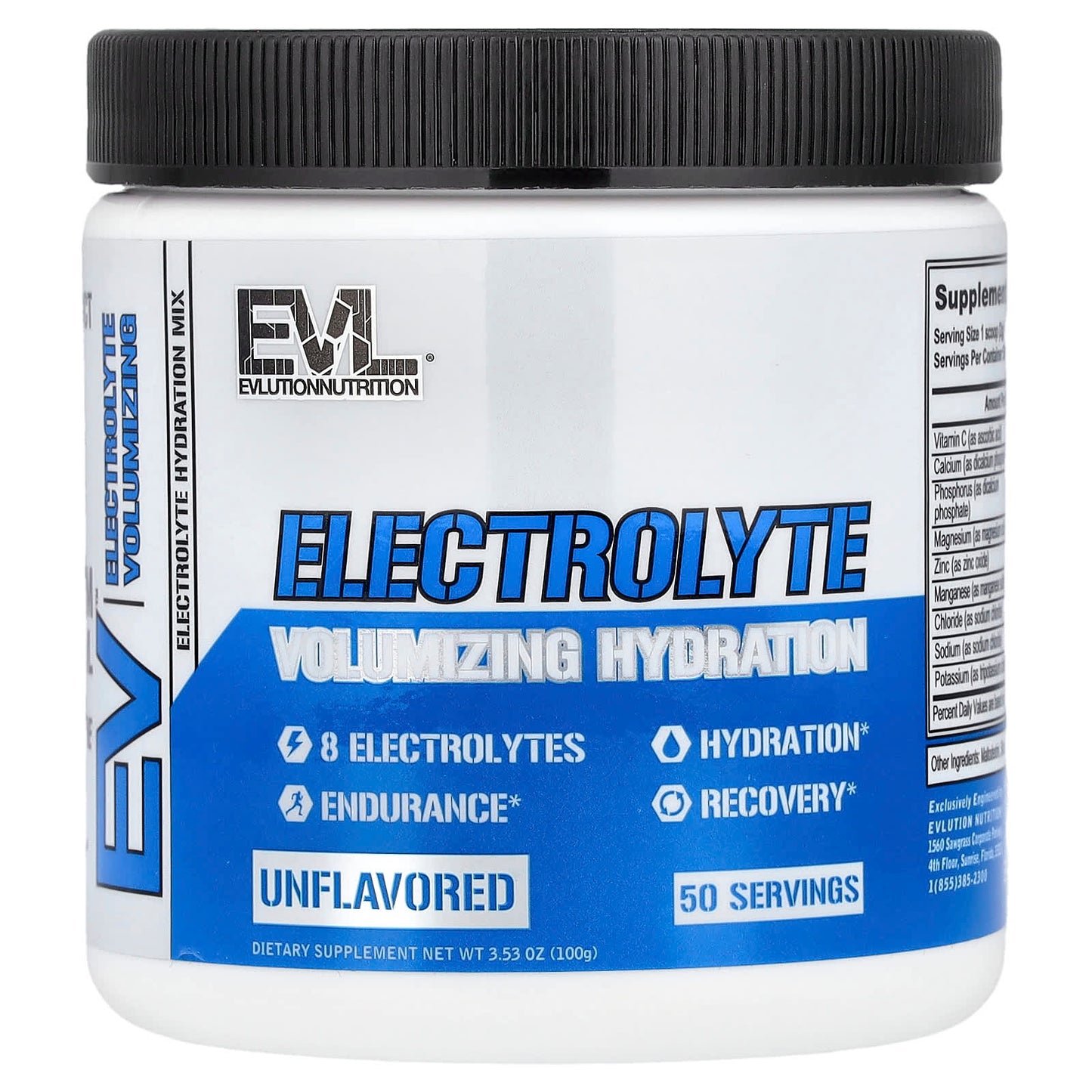 EVLution Nutrition Electrolyte Hydration Supplement, Gluten Free, Vegan (100g) - Image 1