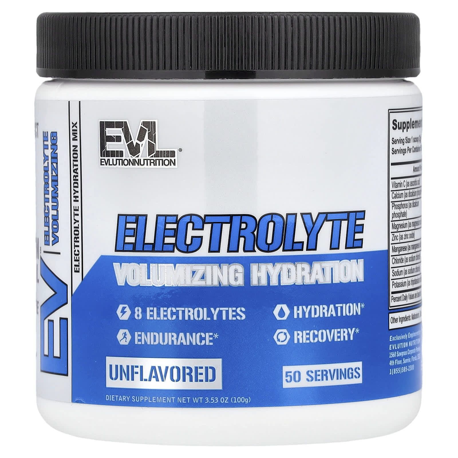 EVLution Nutrition Electrolyte Hydration Supplement, Gluten Free, Vegan (100g) - Image 1