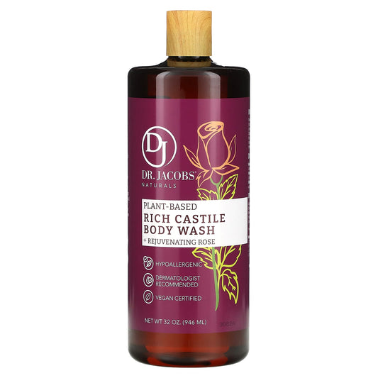 Natural Rose Castile Body Wash - Plant-Based, Vegan, Cruelty-Free - Image 1