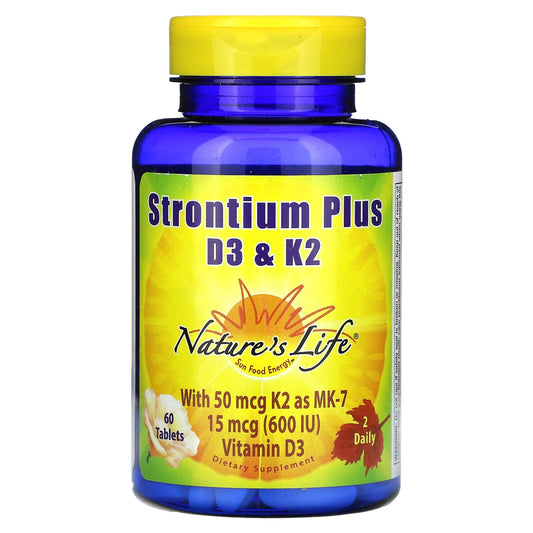 Nature's Life, Strontium Plus D3 &K2, 60 Tablets - Image 1