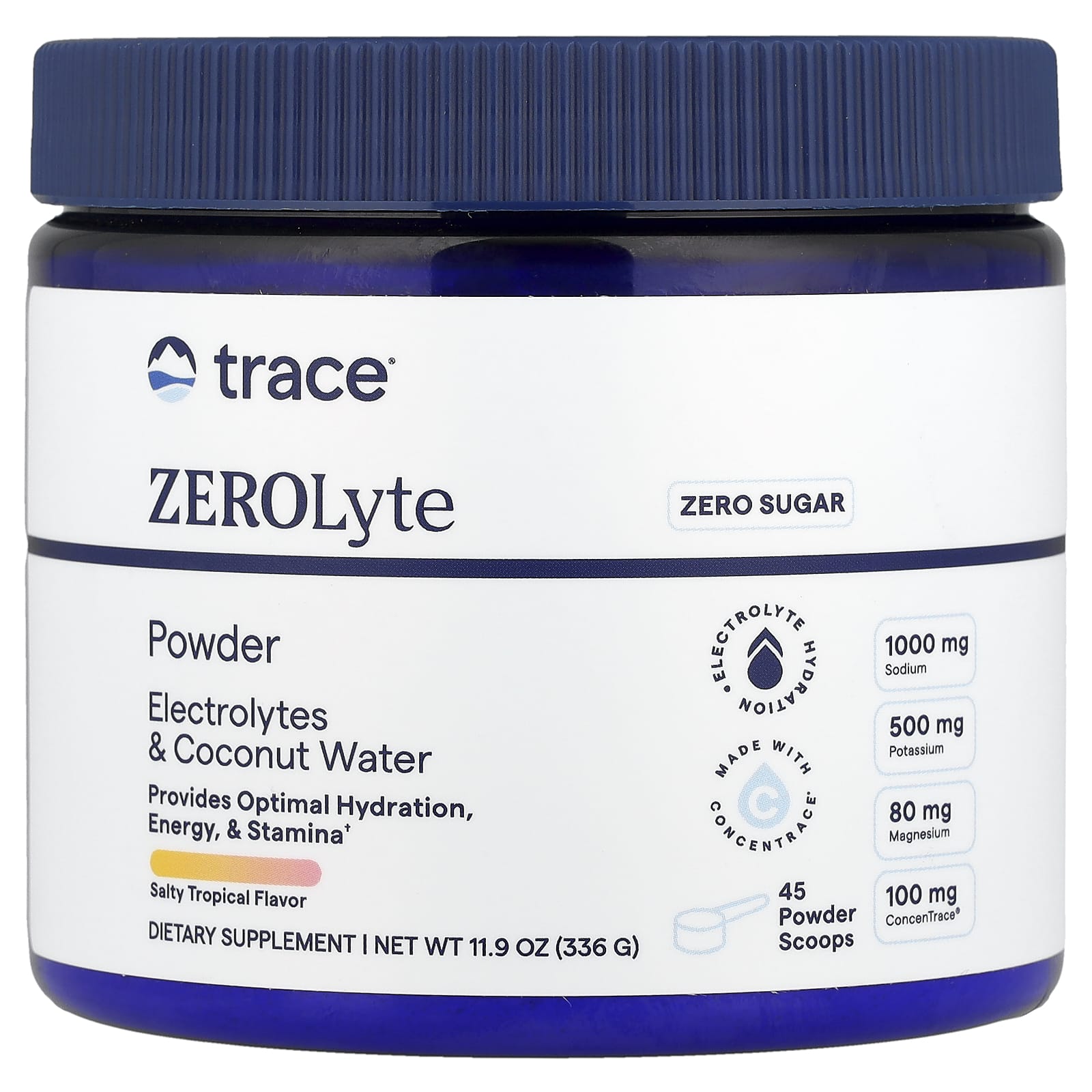 Trace, ZEROLyte Powder, Salty Tropical, 11.9 oz (336 g) - Image 1