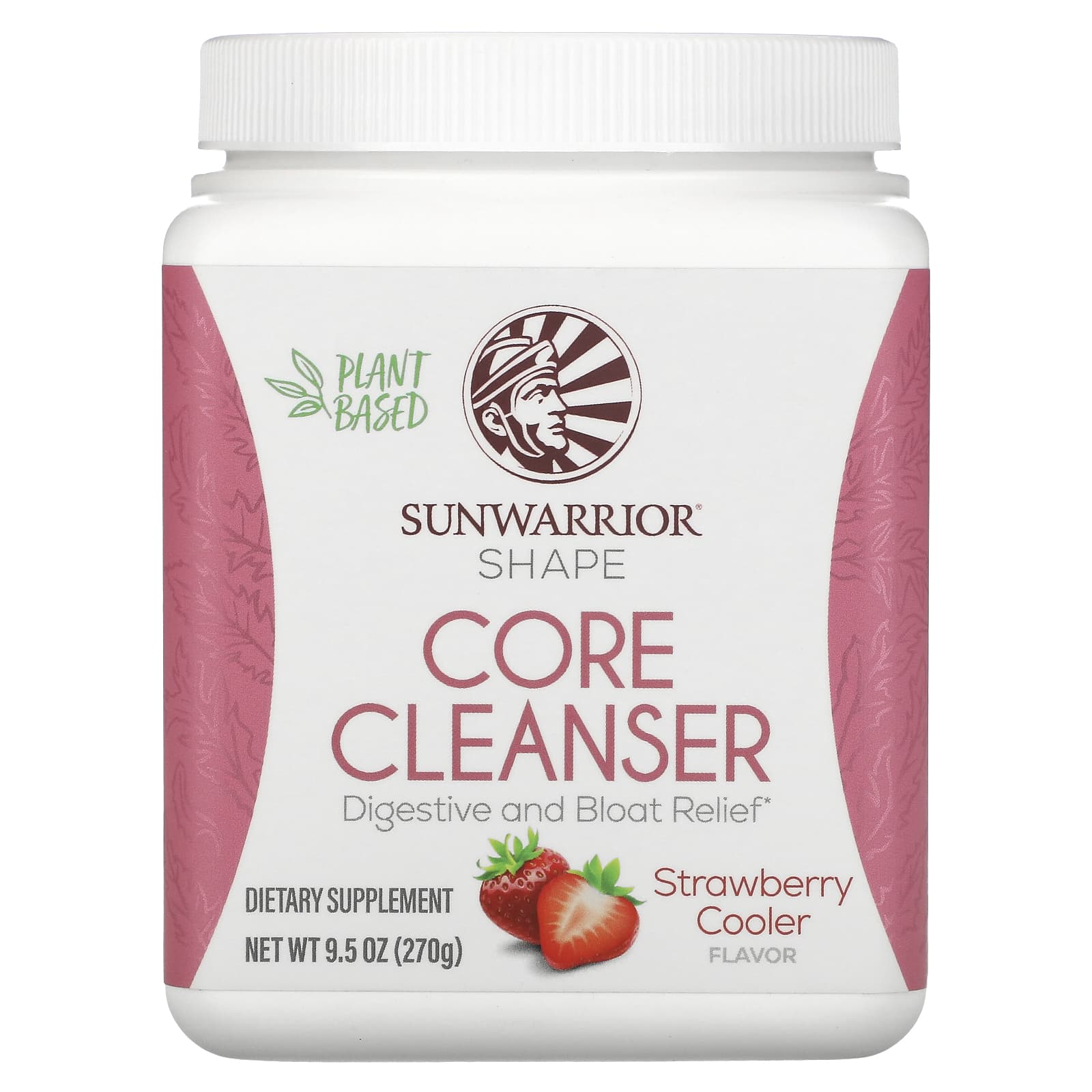 Sunwarrior, Shape, Core Cleanser, Strawberry Cooler, 9.5 oz (270 g) - Image 1