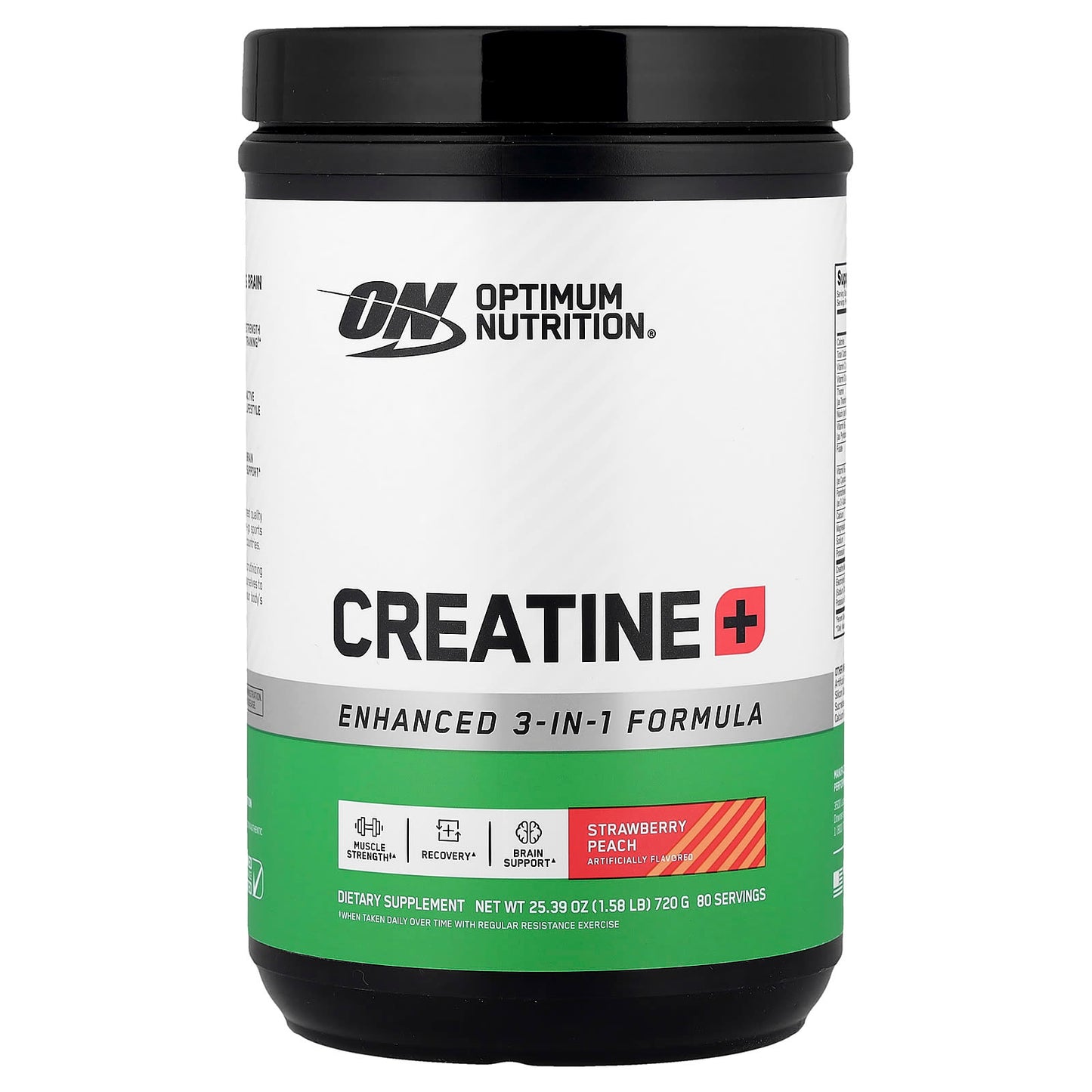 Optimum Nutrition, Creatine+, Strawberry Peach, 1.58 lb (720 g) - Image 1