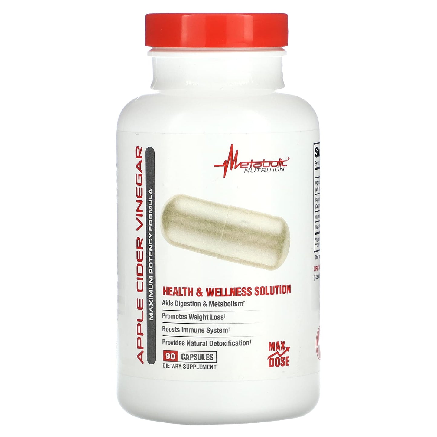 Metabolic Nutrition, Apple Cider Vinegar, 90 Capsules - Image 1