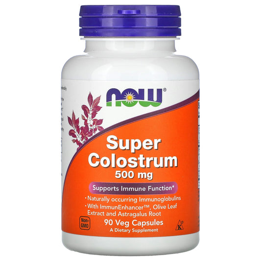 NOW Foods, Super Colostrum, 500 mg, 90 Veg Capsules - Image 1