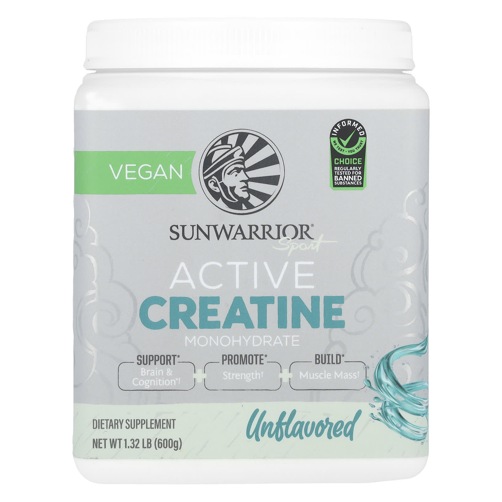 Sunwarrior, Sport, Active Creatine Monohydrate, Unflavored, 1.32 lb (600 g) - Image 1