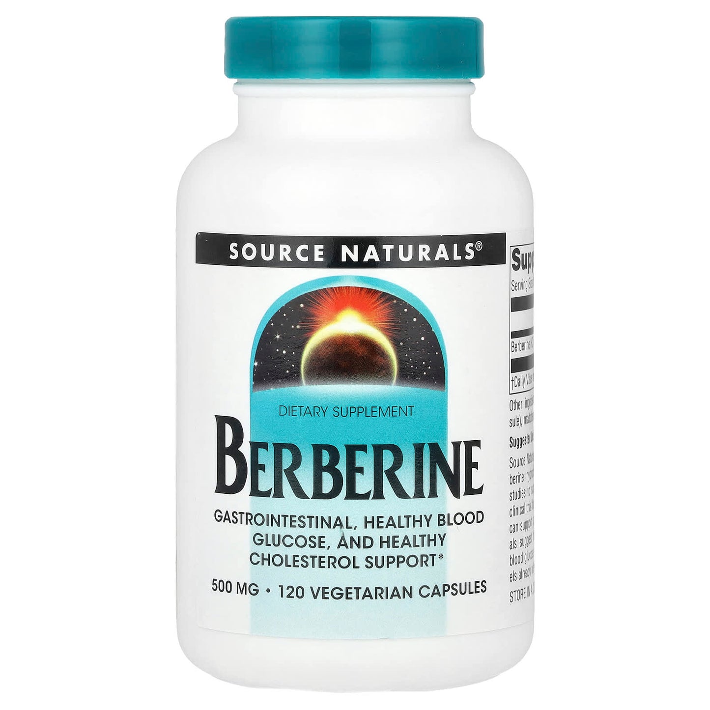 Source Naturals, Berberine , 500 mg, 120 Vegetarian Capsules - Image 1