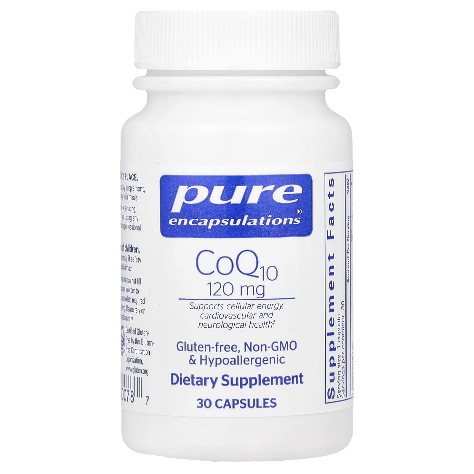 Pure Encapsulations, CoQ10, 120 mg, 30 Capsules - Image 1