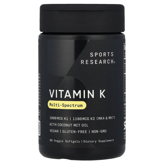 Sports Research, Vitamin K, Multi-Spectrum, 60 Veggie Softgels - Image 1