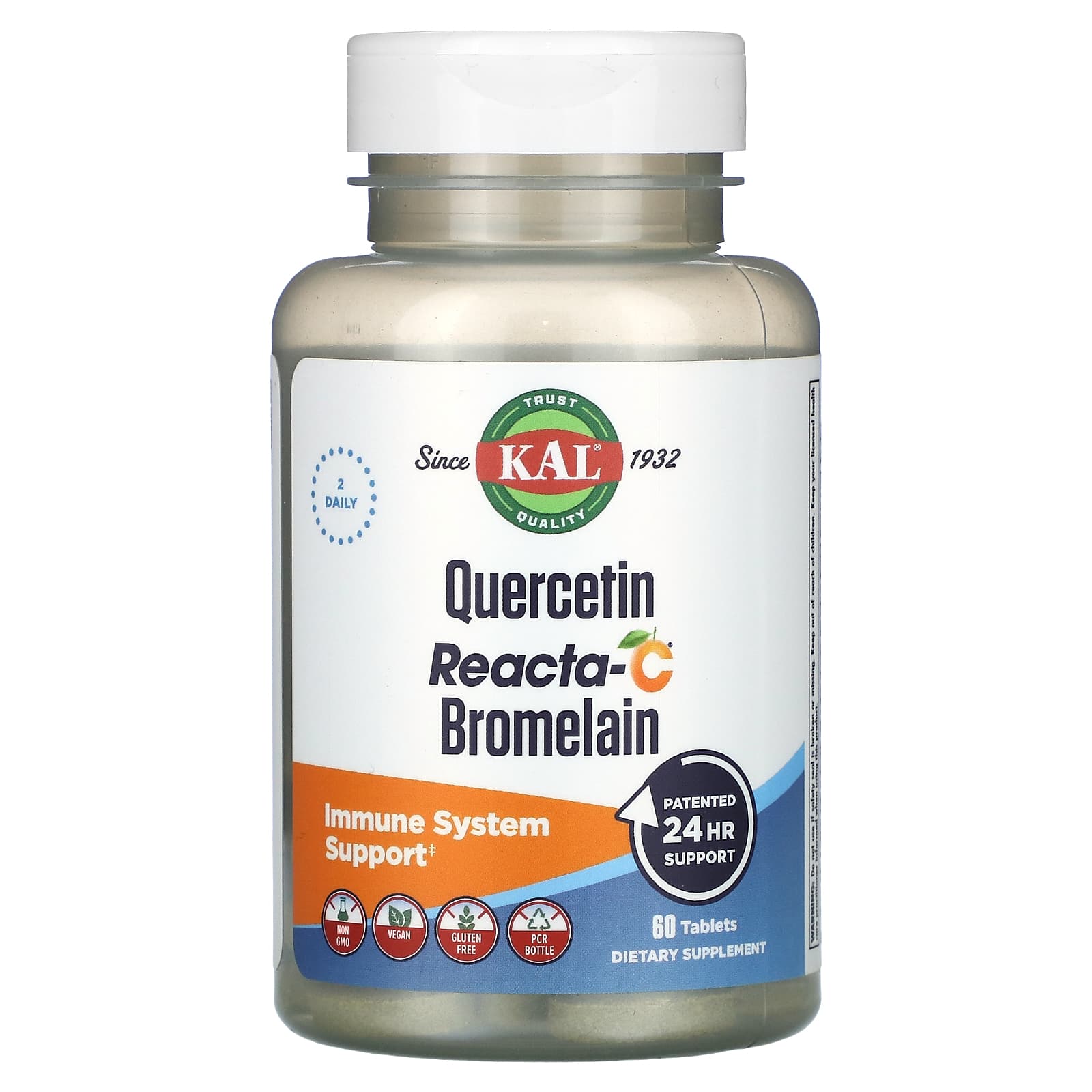 KAL, Quercetin Reacta-C Bromelain, 60 Tablets - Image 1