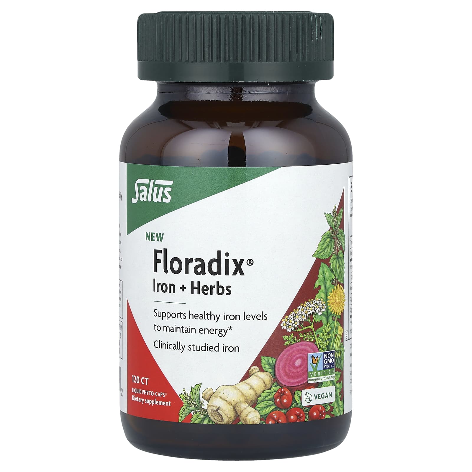 Boost Energy with Floradix Iron + Herbs - 120 Liquid Phyto-Caps - Image 1