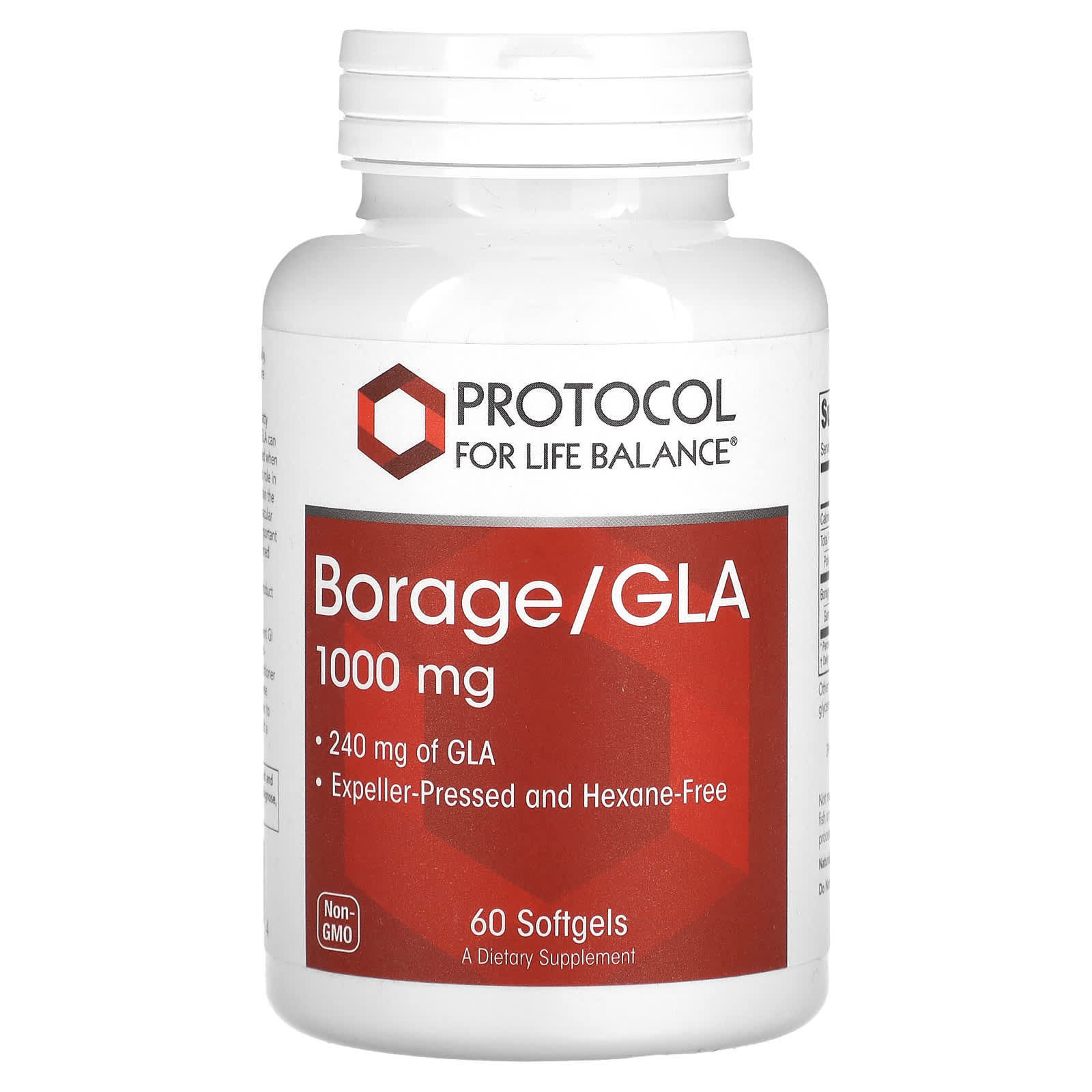 Protocol for Life Balance, Borage/GLA, 60 Softgels