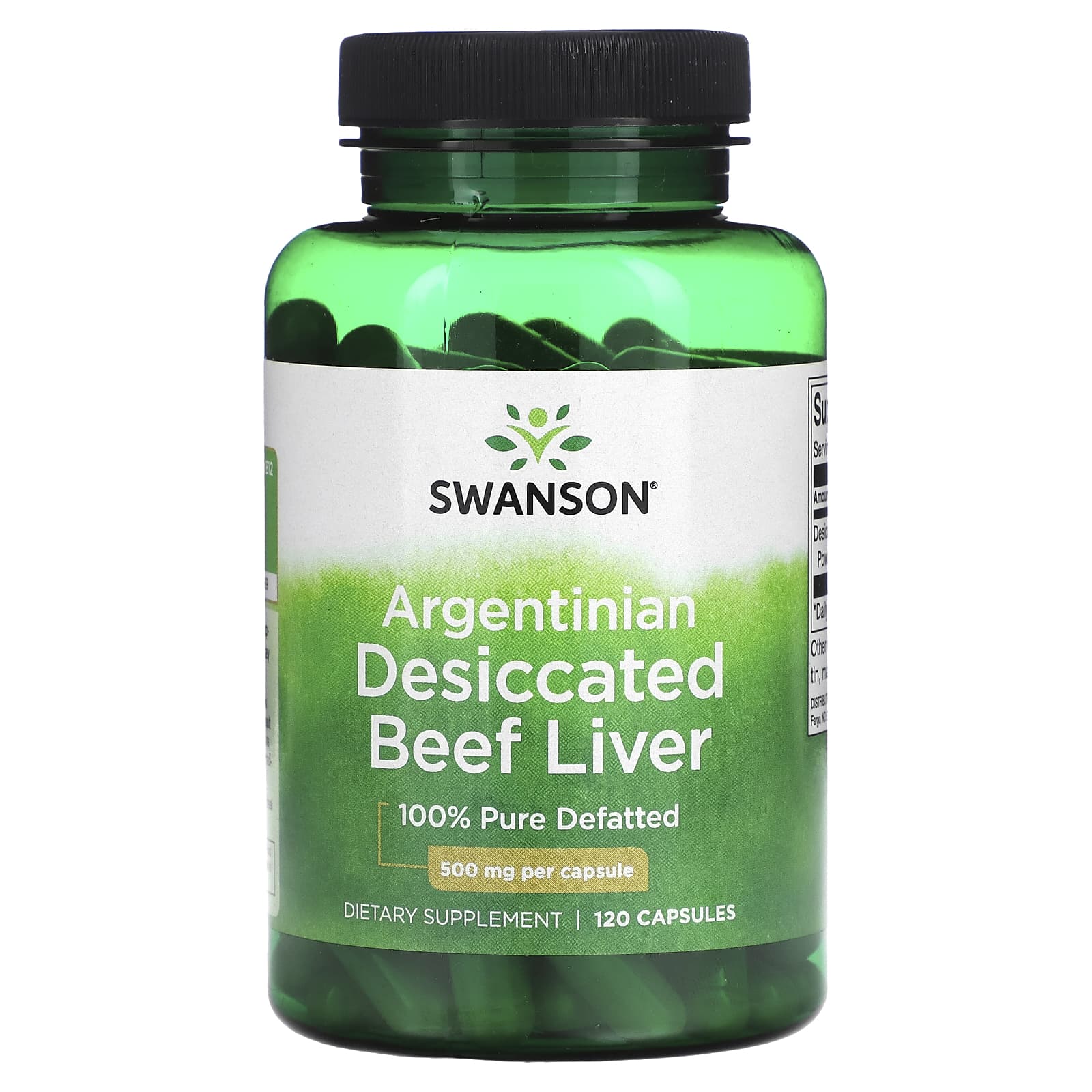 Swanson, Argentinian Desiccated Beef Liver, 500 mg, 120 Capsules - Image 1