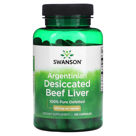 Swanson, Argentinian Desiccated Beef Liver, 500 mg, 120 Capsules - Image 1