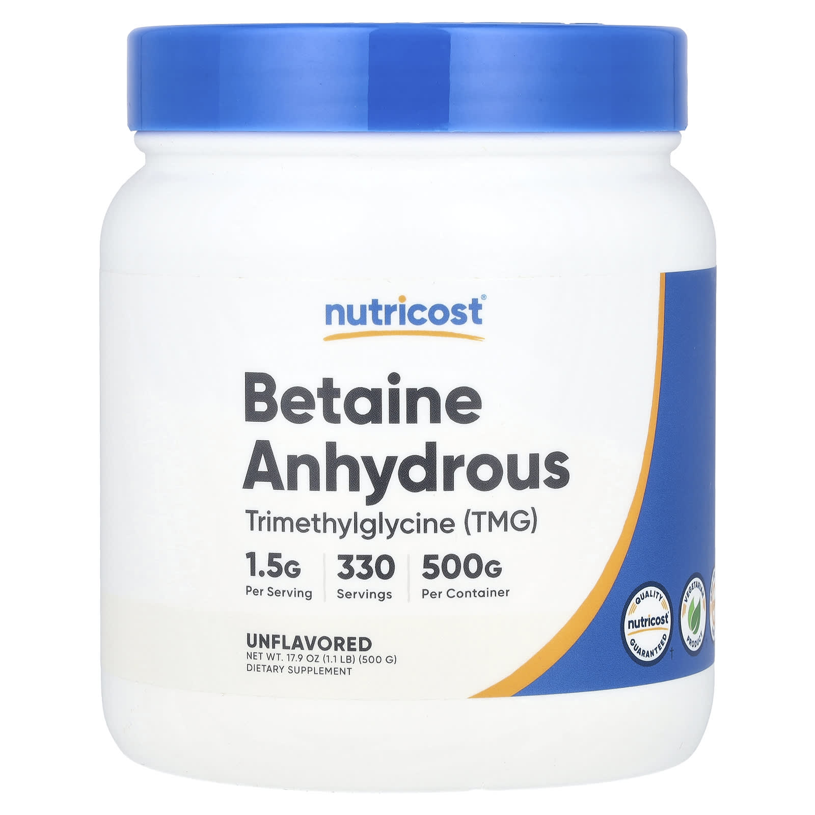 Nutricost, Betaine Anhydrous, Unflavored, 17.9 oz (500 g) - Image 1