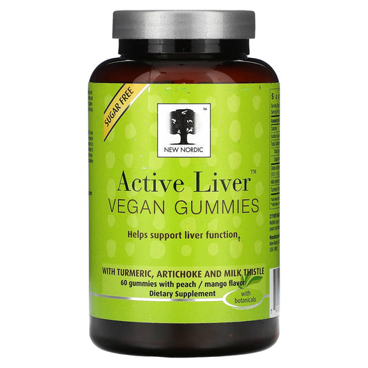 New Nordic, Active Liver™ Vegan Gummies, Peach and Mango, 60 Gummies - Image 1