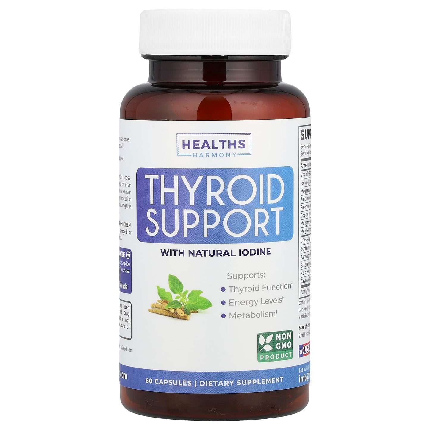 Thyroid Support Supplement with Natural Iodine | 60 Capsules - Image 1