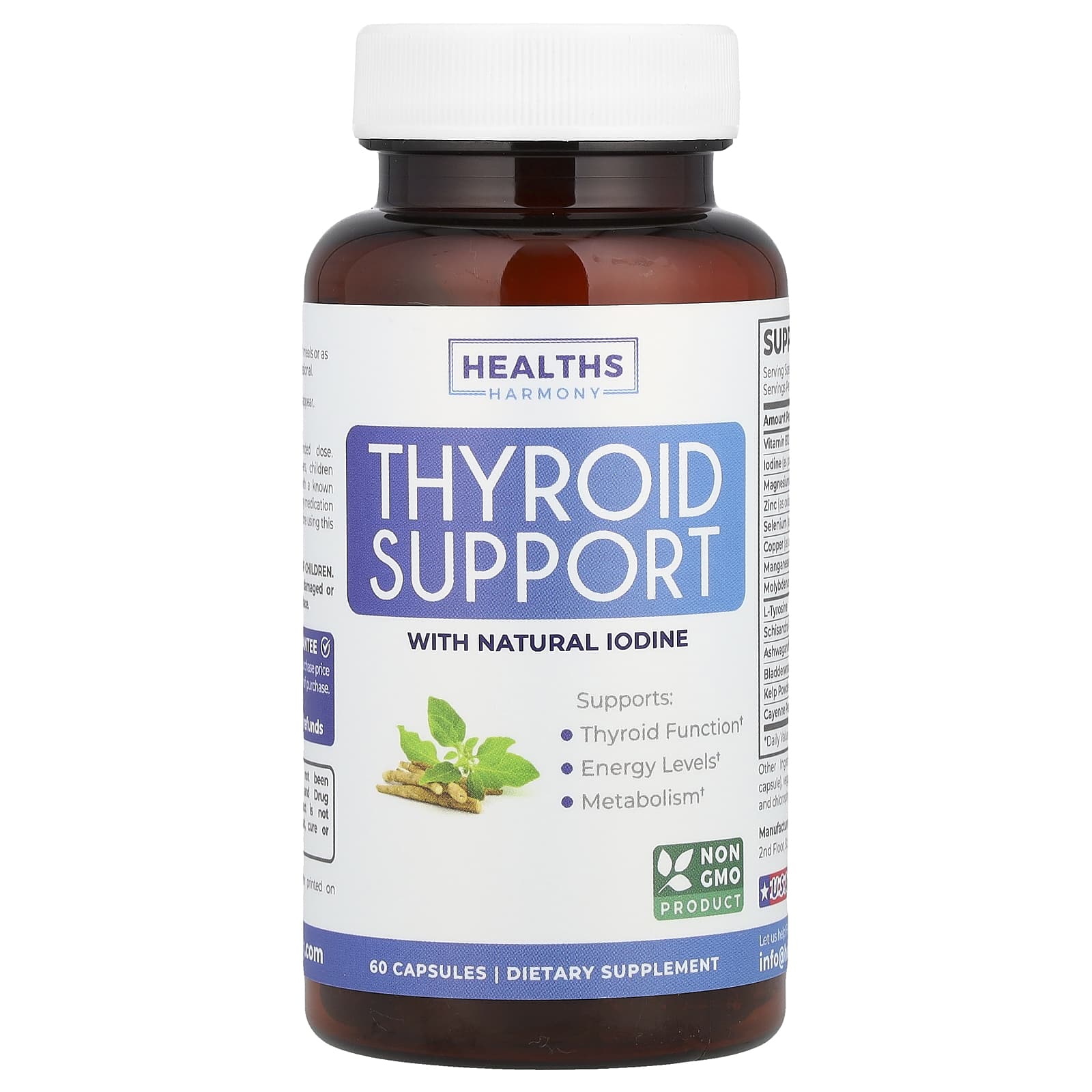 Thyroid Support Supplement with Natural Iodine | 60 Capsules - Image 1