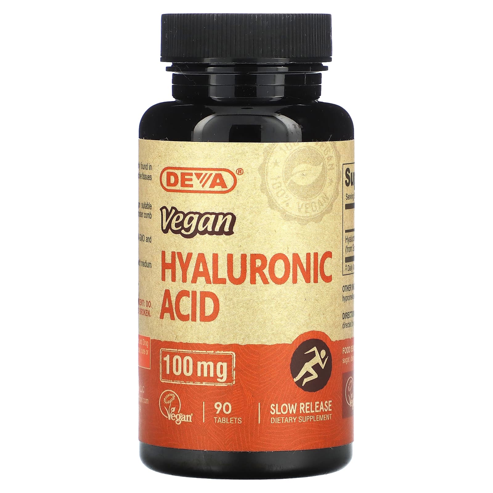 Vegan Hyaluronic Acid Supplement 100mg, 90 Tablets by Deva - Image 1