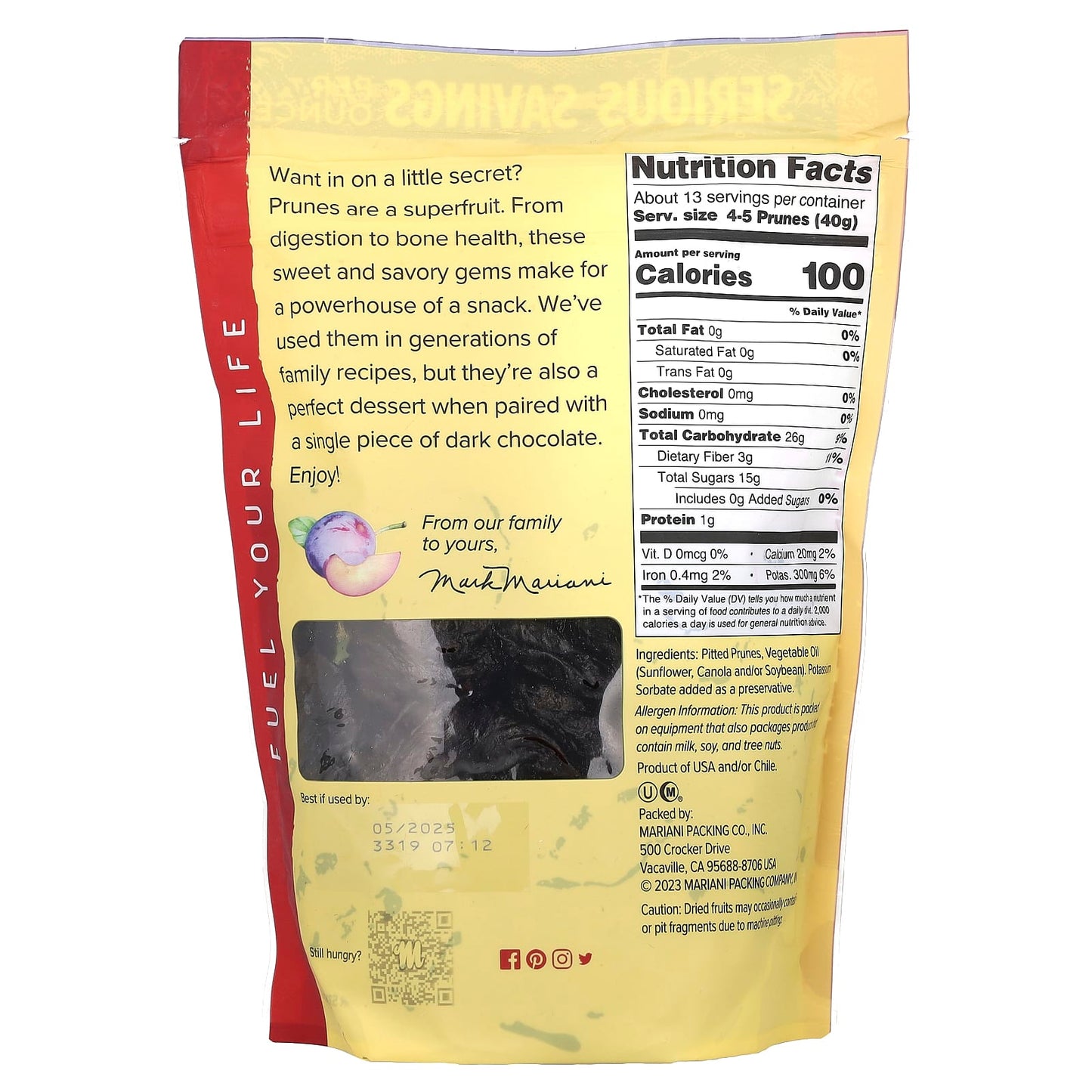 Mariani, Pitted Prunes, 18 oz (510 g) - Image 2
