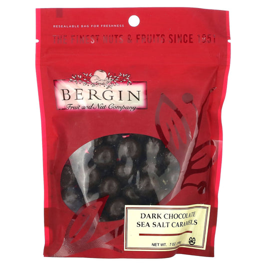 Bergin's Dark Chocolate Sea Salt Caramels, 7 oz - Handcrafted Treats - Image 1