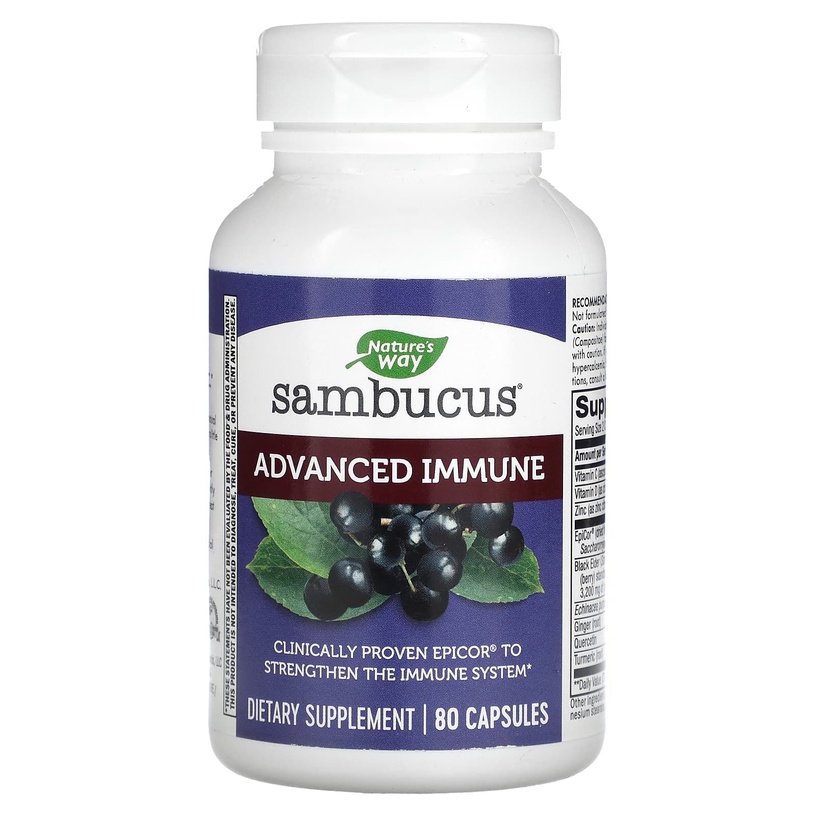Nature's Way, Sambucus Advanced Immune, 80 Capsules - Image 1
