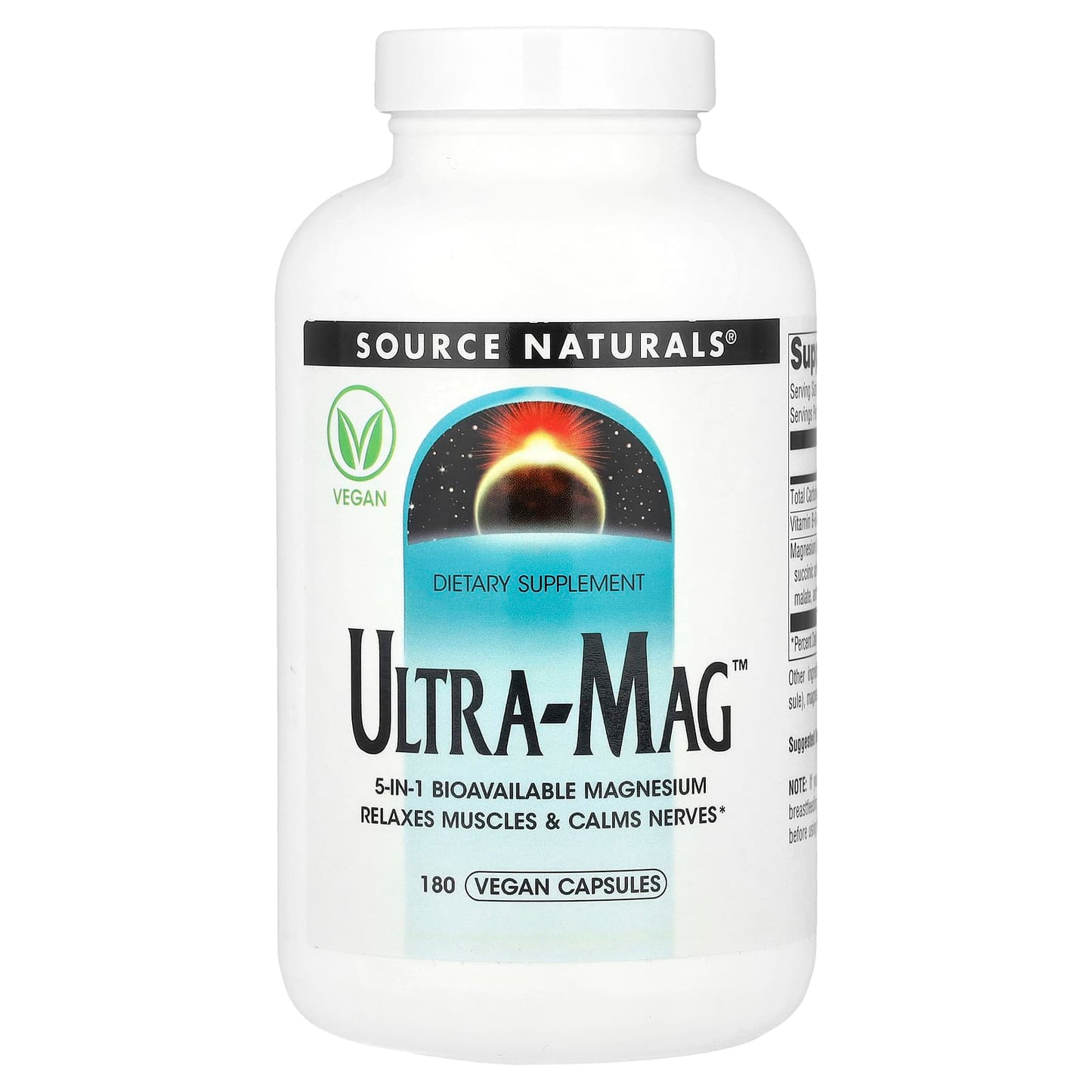 Source Naturals, Ultra-Mag™, 180 Vegan Capsules - Image 1