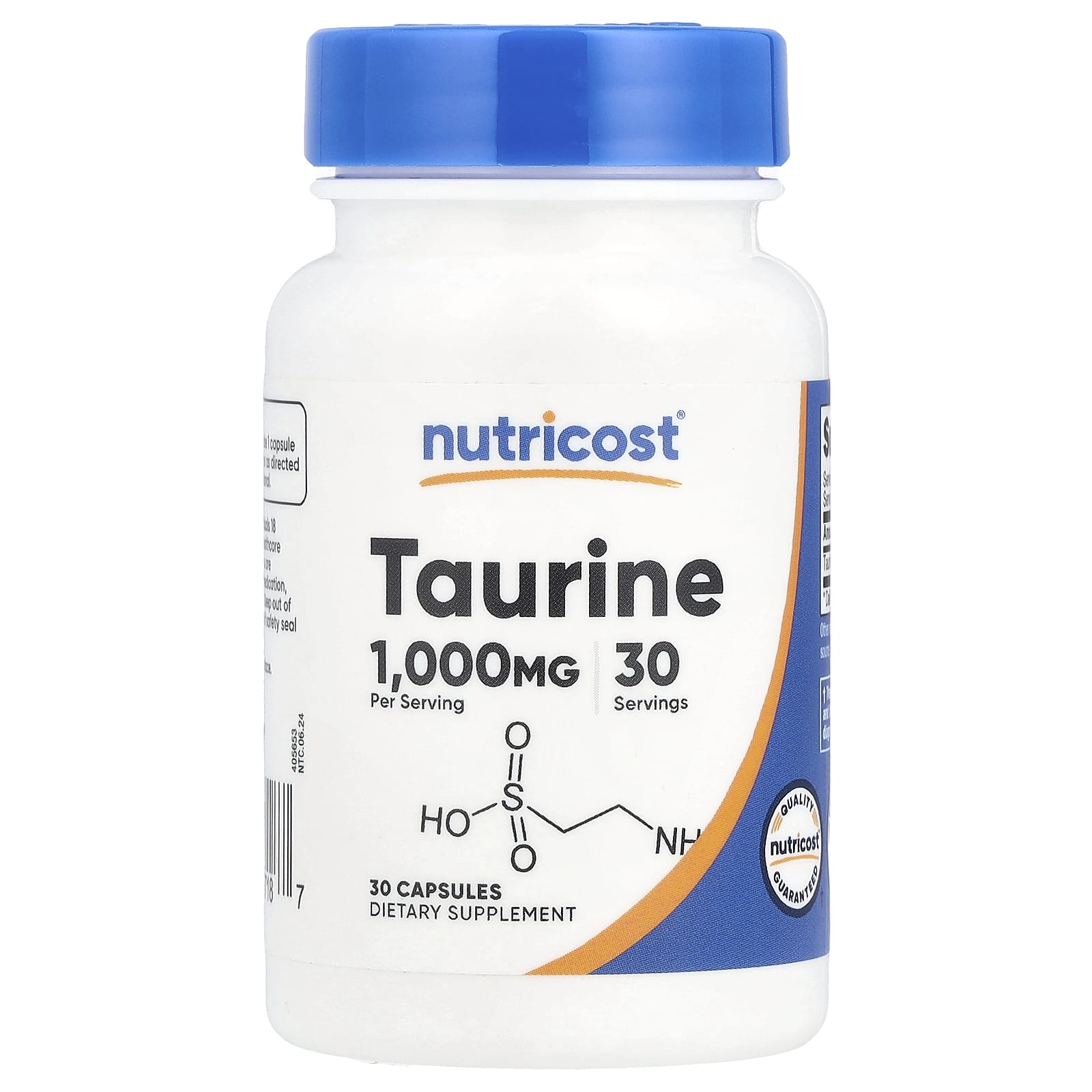 Nutricost, Taurine, 1,000 mg, 30 Capsules - Image 1