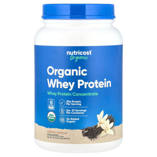 Nutricost, Organic Whey Protein, French Vanilla, 2 lb (907 g) - Image 1