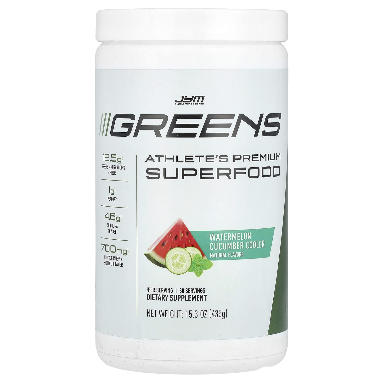 JYM Greens Athlete's Premium Superfood Powder, 15.3 oz (435g) - Image 1