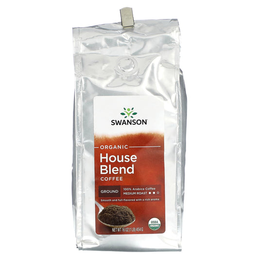 Swanson, Organic House Blend Coffee, Ground, Medium Roast, 1 lb (454 g) - Image 1