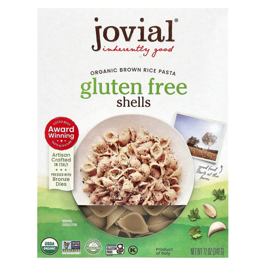 Delicious Jovial Brown Rice Pasta Shells - Organic, Gluten-Free, 12 oz - Image 1