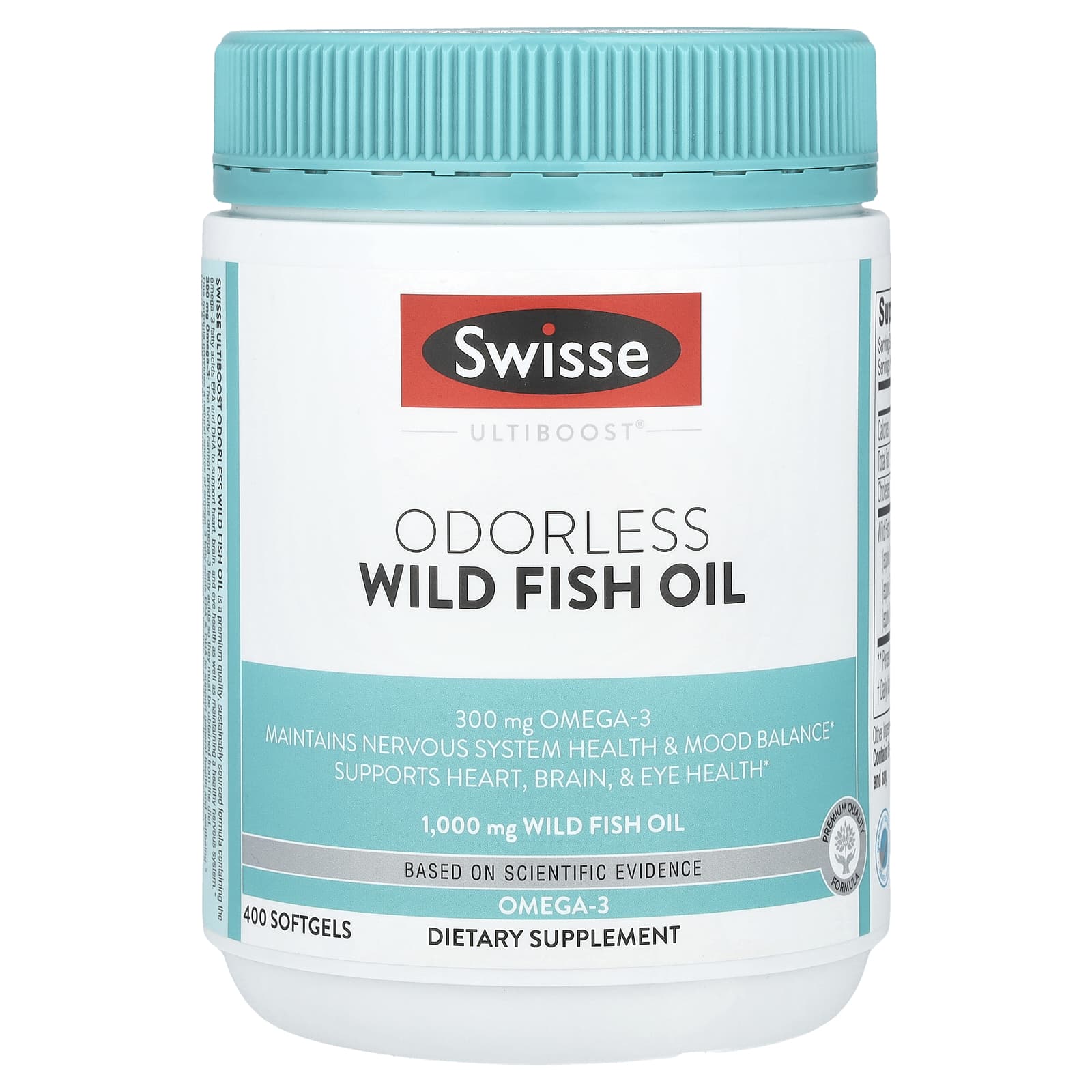Swisse, Ultiboost®, Odorless Wild Fish Oil, 1,000 mg, 400 Softgels - Image 1