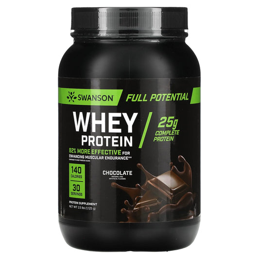 Swanson, Whey Protein, Chocolate, 2.5 lbs (1,125 g) - Image 1