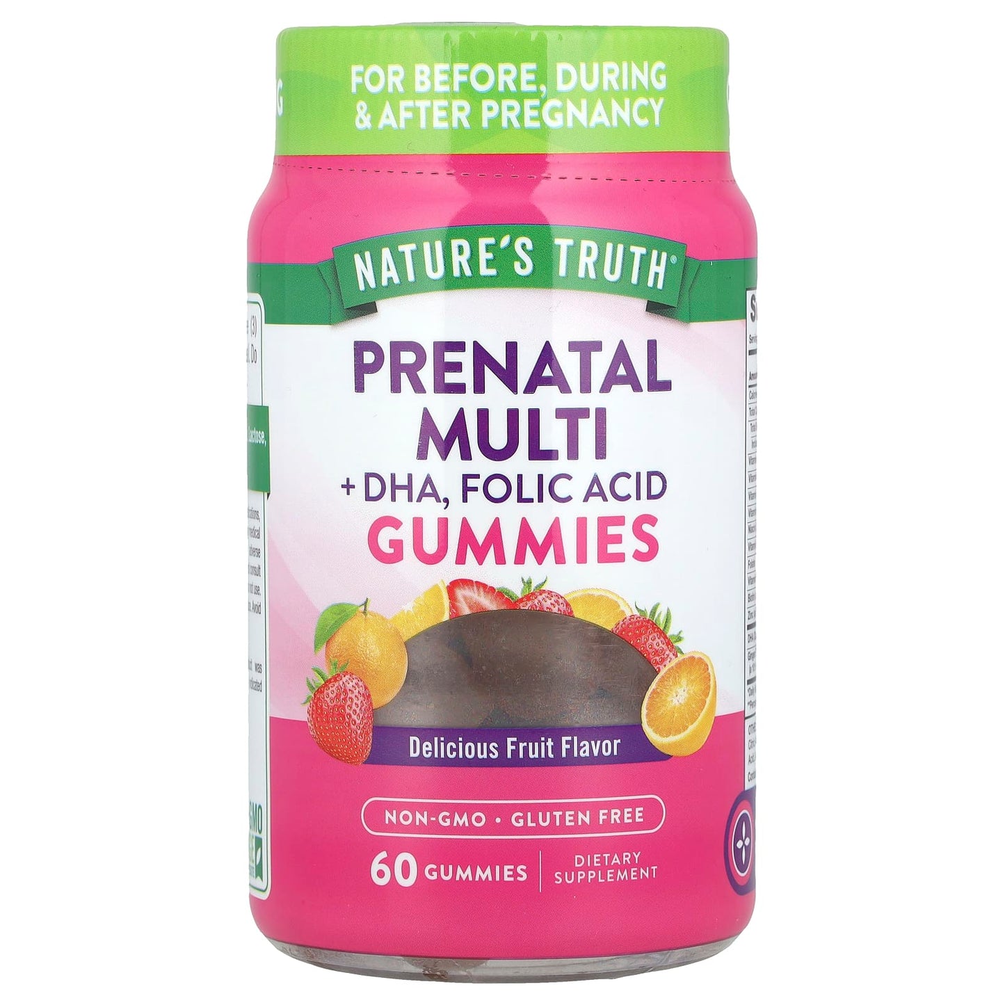 Nature's Truth, Prenatal Multi + DHA, Folic Acid Gummies, Delicious Fruit, 60 Gummies - Image 1