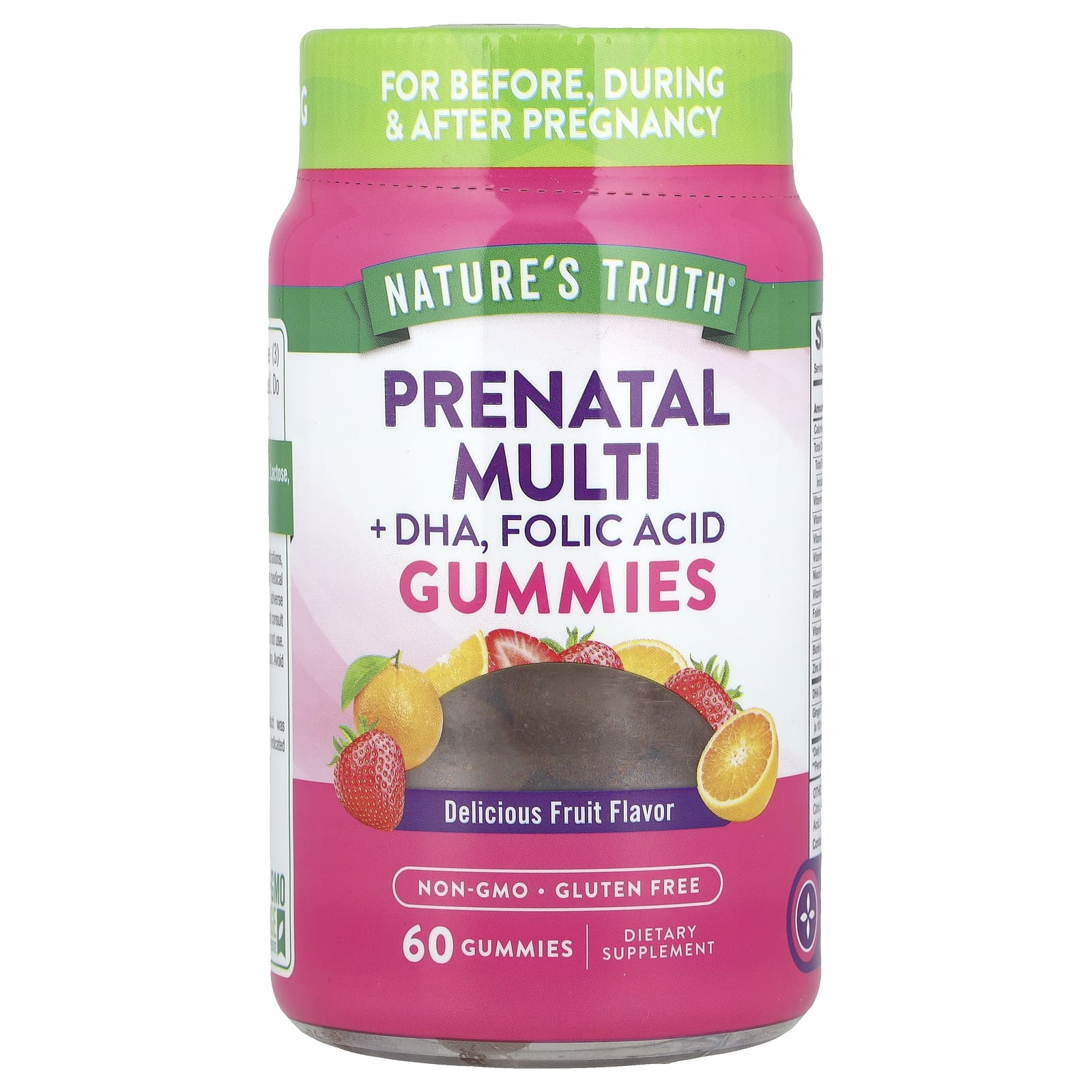 Nature's Truth, Prenatal Multi + DHA, Folic Acid Gummies, Delicious Fruit, 60 Gummies - Image 1