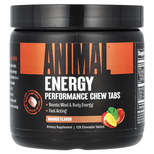 Animal Energy Boost Chew Tabs, Fast Acting, Mango Flavor, 120 Tablets - Image 1