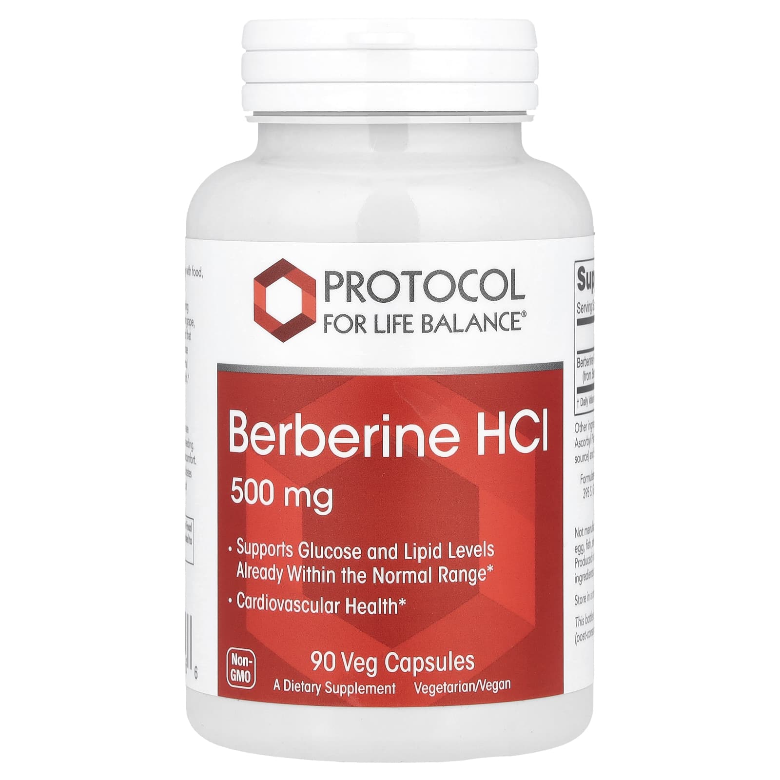 Protocol for Life Balance, Berberine HCl, 500 mg, 90 Veg Capsules - Image 1