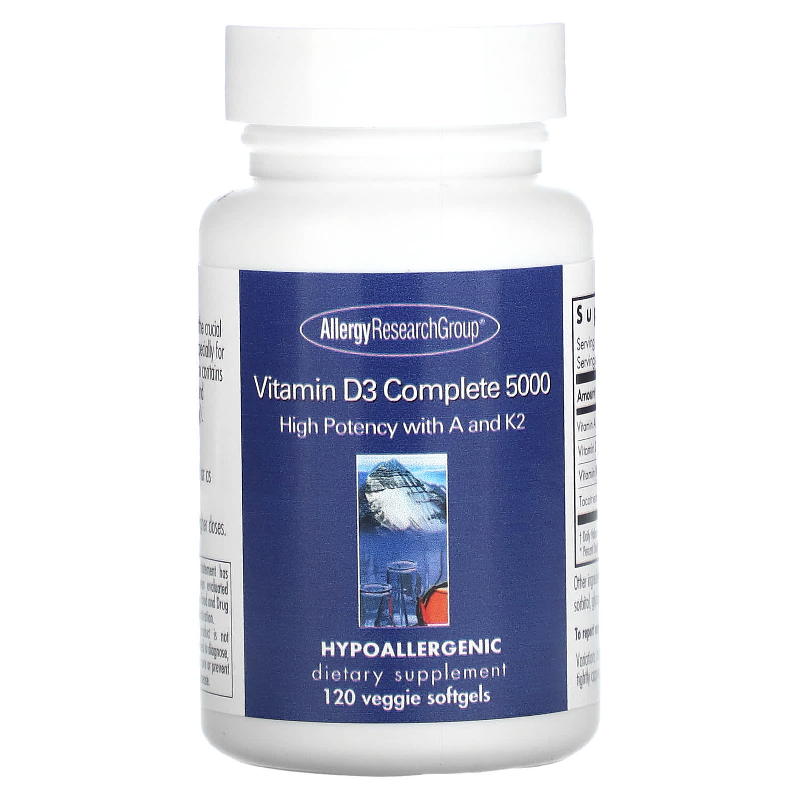 <span>Allergy Research Group Vitamin D3 Complete 5000 Supplement 120 Softgels</span> - Image 1