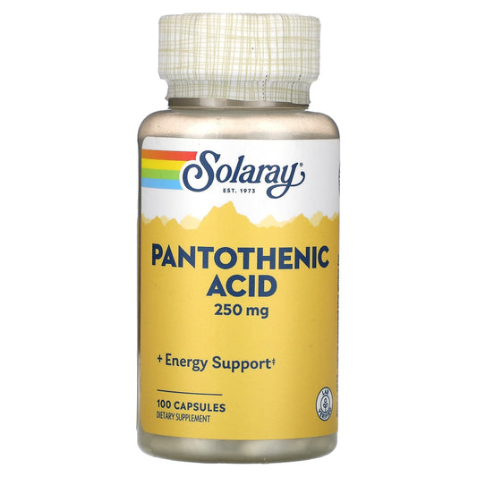 Solaray, Panthothenic Acid, 250 mg, 100 Capsules - Image 1