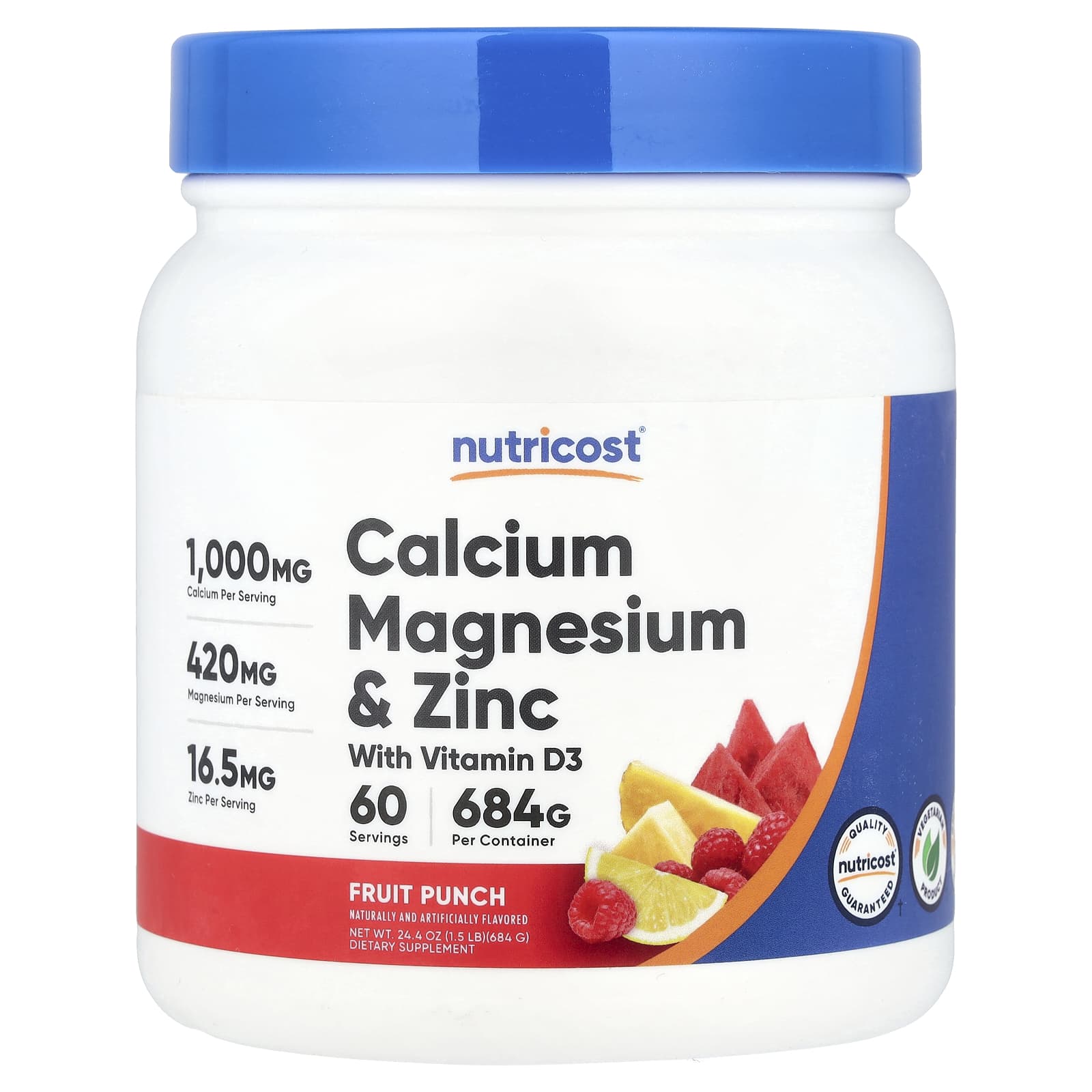 Nutricost, Calcium Magnesium & Zinc with Vitamin D3, 24.4 oz (684 g) - Image 1