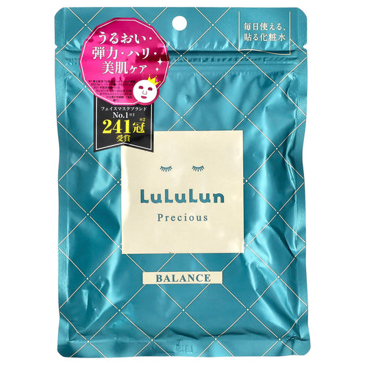 Lululun, Precious, Beauty Face Mask, Balance Green 4KS, 7 Sheets, 3.82 fl oz (113 ml) - Image 1