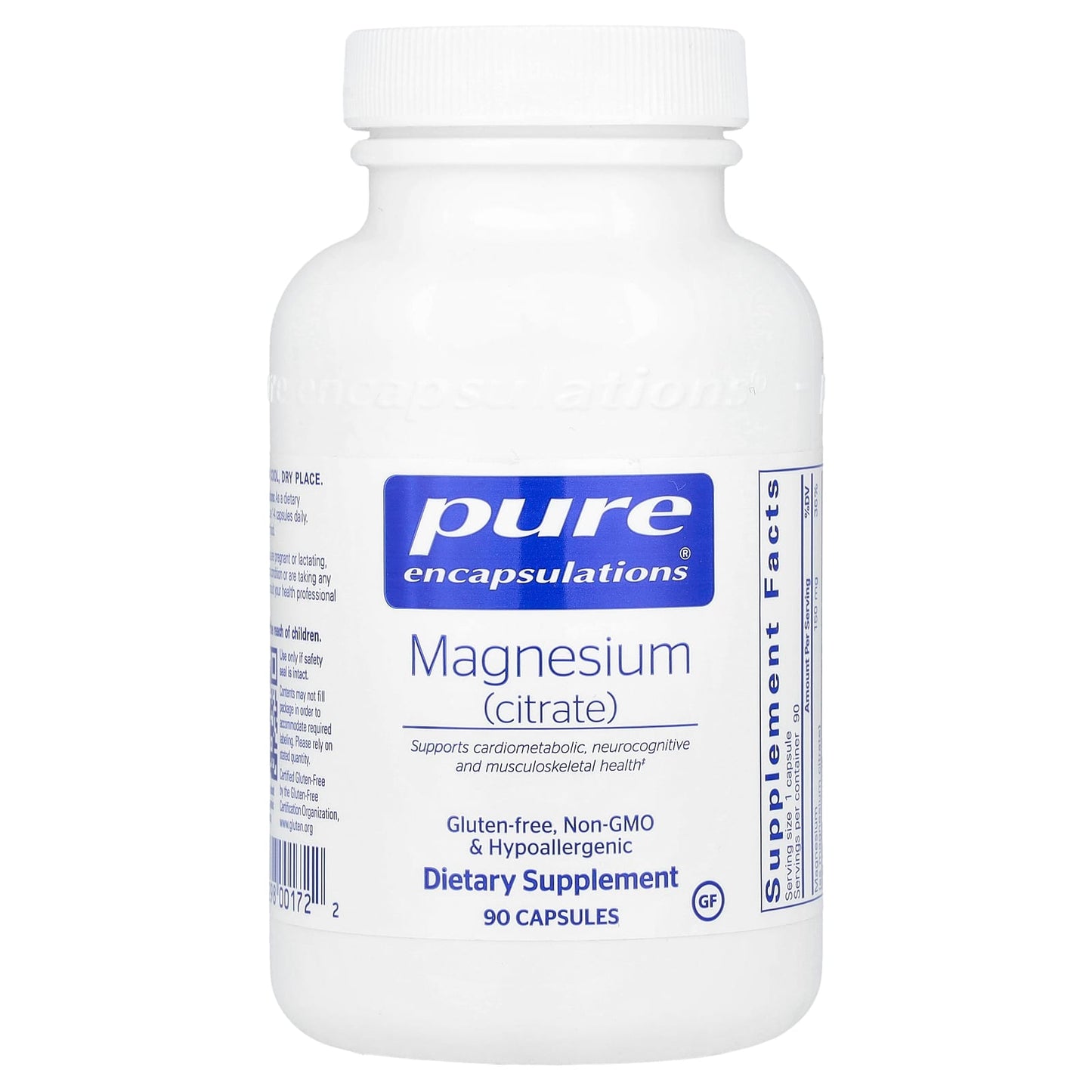 Pure Encapsulations, Magnesium (Citrate), 150 mg, 90 Capsules - Image 1
