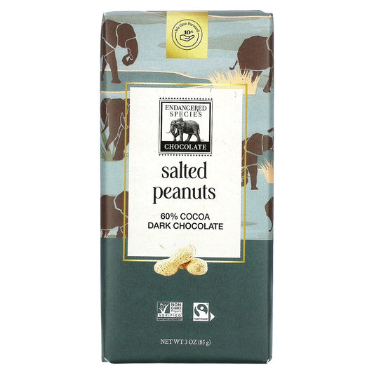 Dark Chocolate with Salted Peanuts, Fairtrade & Vegan, 60% Cocoa - Image 1