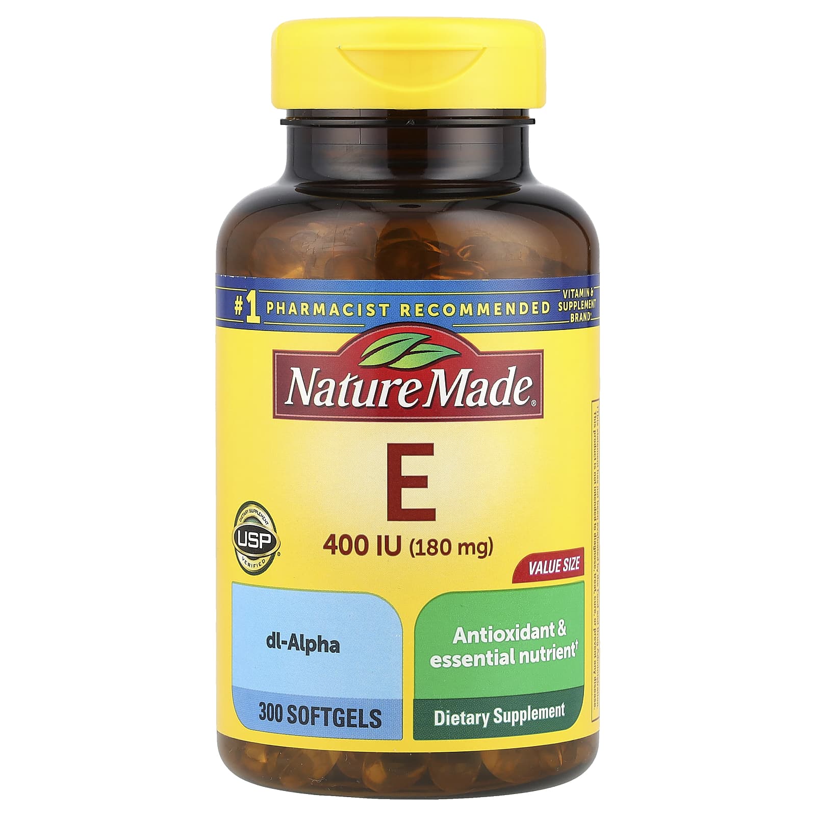 Nature Made, Vitamin E , 180 mg (400 IU), 300 Softgels - Image 1