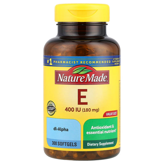 Nature Made, Vitamin E , 180 mg (400 IU), 300 Softgels - Image 1