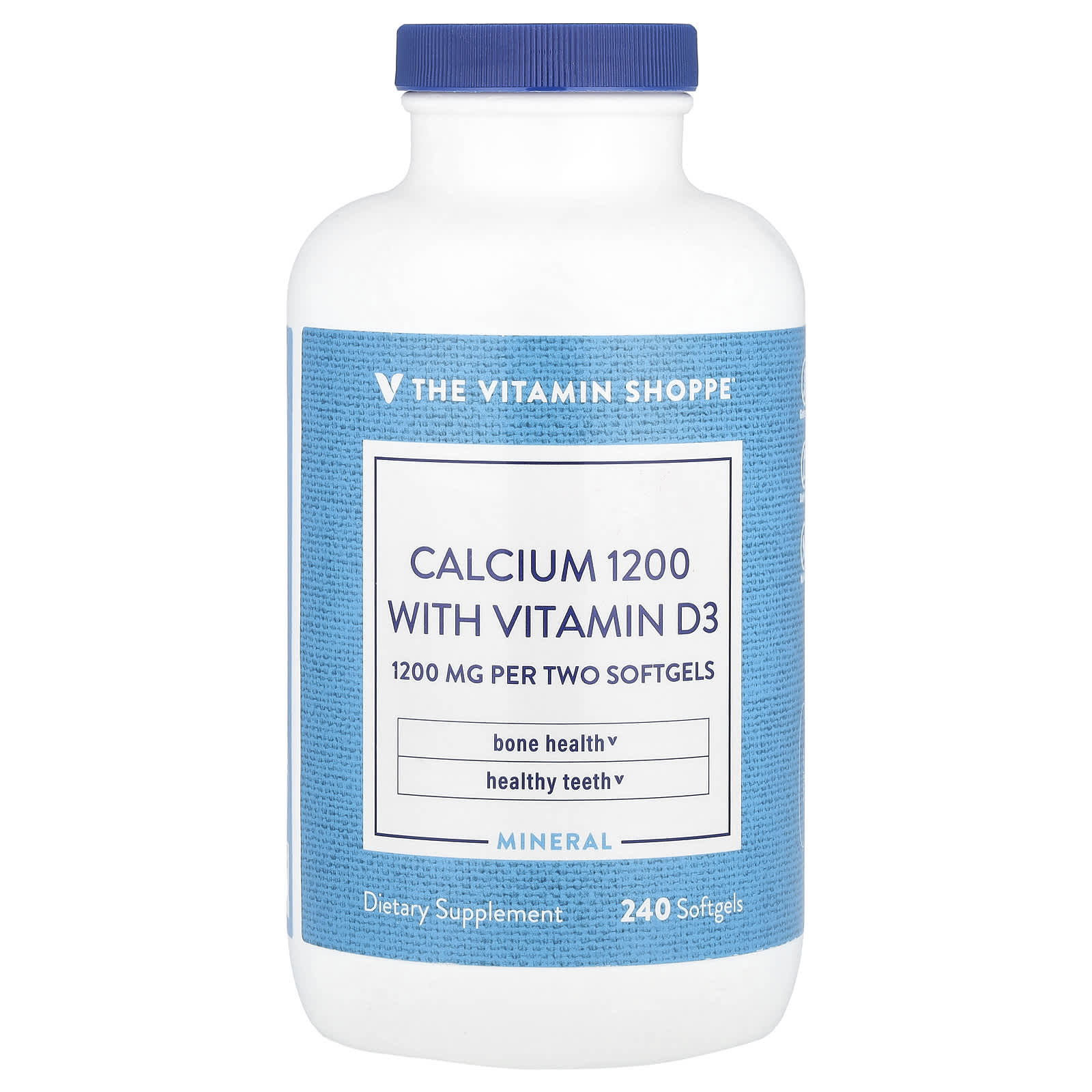 The Vitamin Shoppe, Calcium1200 With Vitamin D3, 240 Softgels - Image 1
