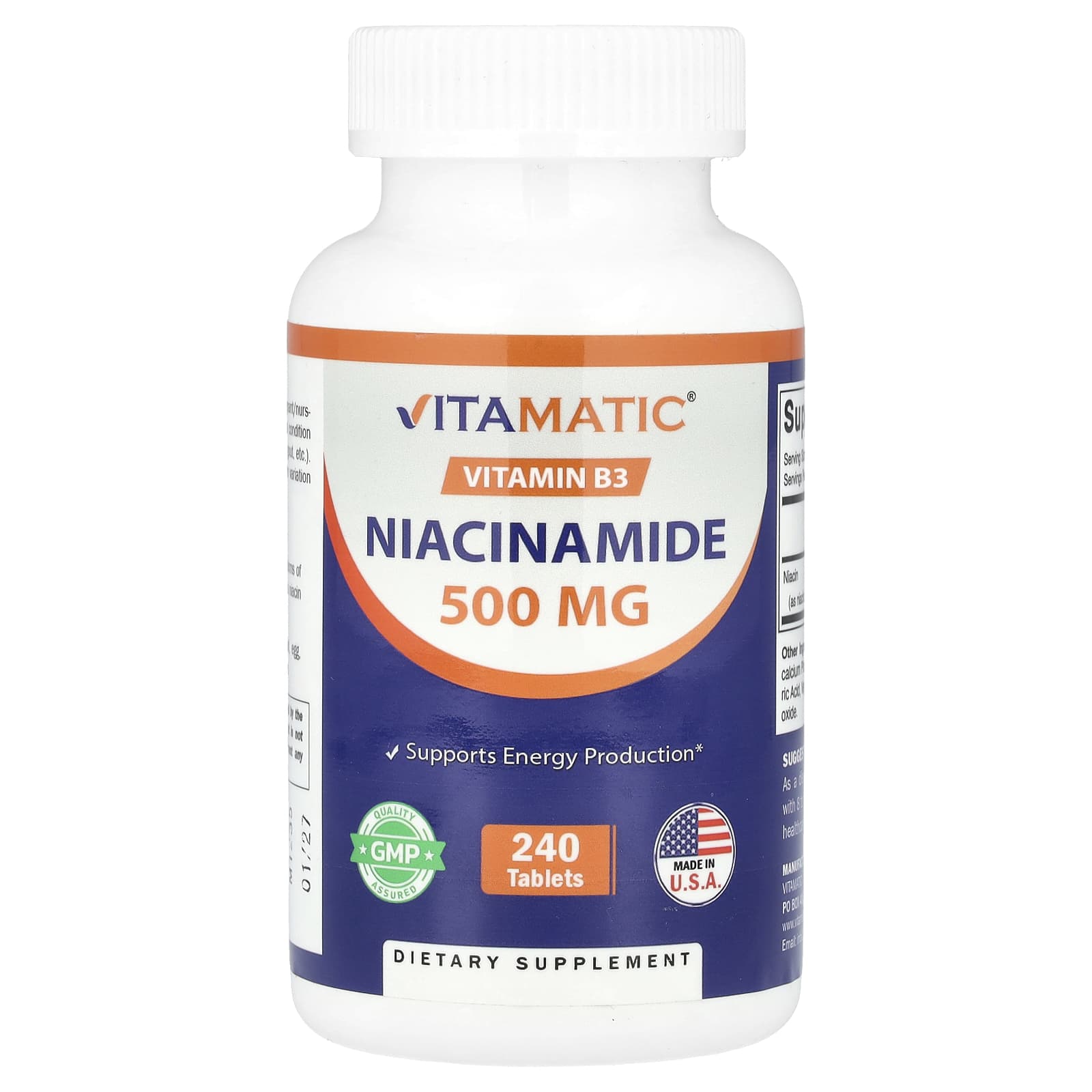 Vitamatic, Niacinamide, 500 mg, 240 Tablets - Image 1