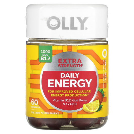 OLLY, Daily Energy, Extra Strength, Berry Yuzu, 60 Gummies - Image 1