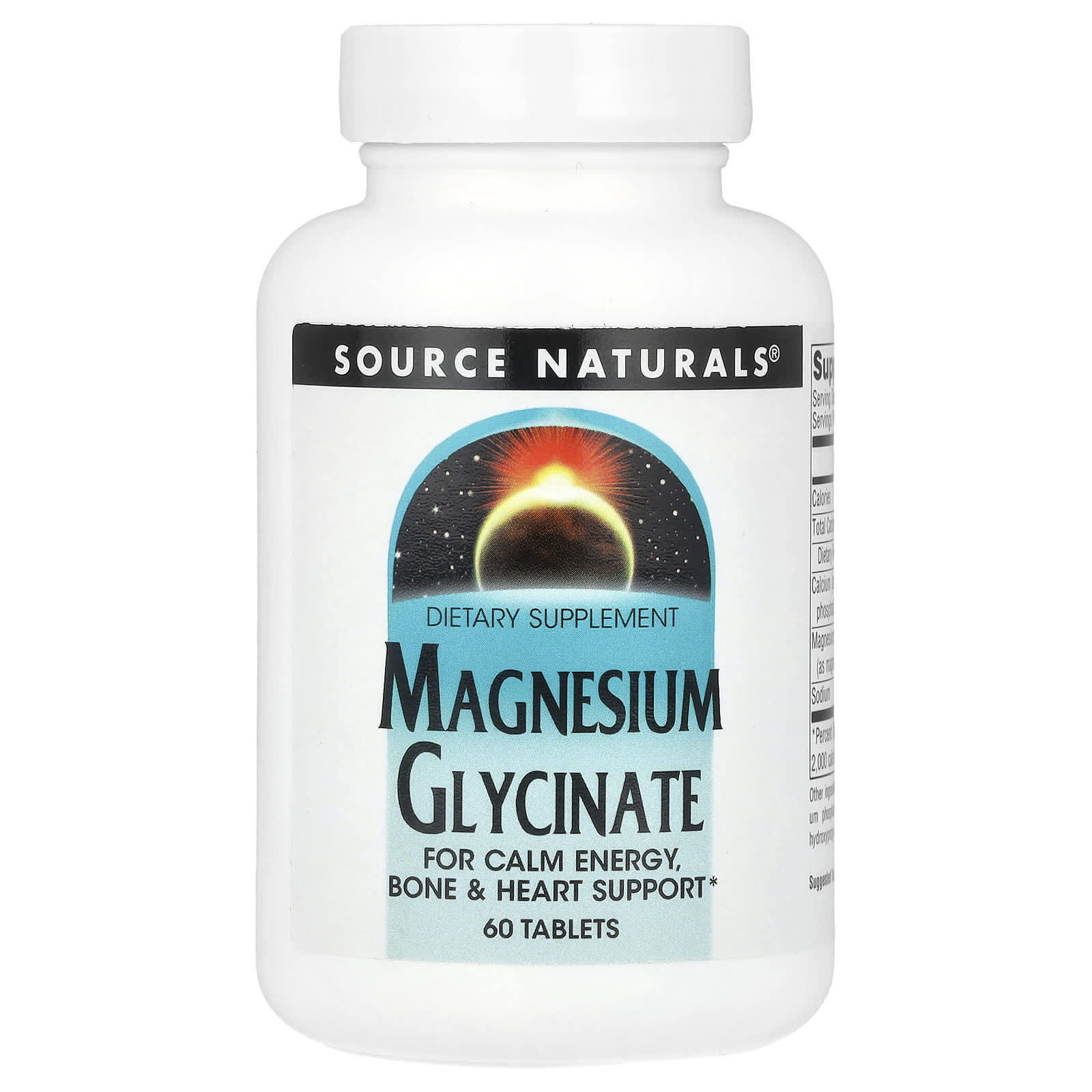 Source Naturals, Magnesium Glycinate, 60 Tablets - Image 1